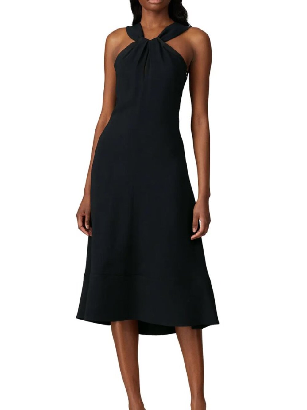 Proenza Schouler Black Cut Out Halter Cady Knotted Dress size 0